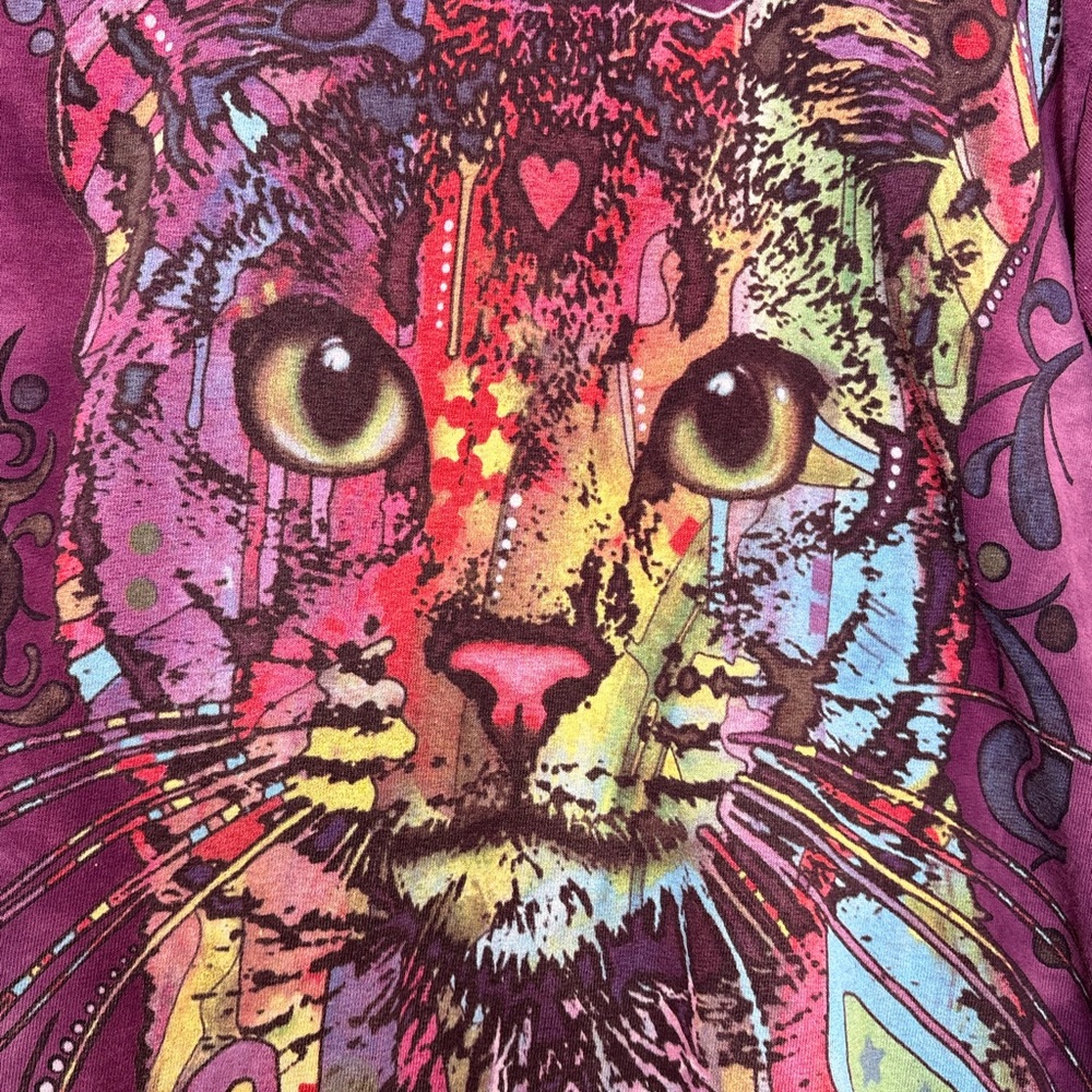 The Mountain Abyssinian Cat Graphic Short Sleeve T-Shirt Womens Size M Tie Dye - Picture 3 of 8